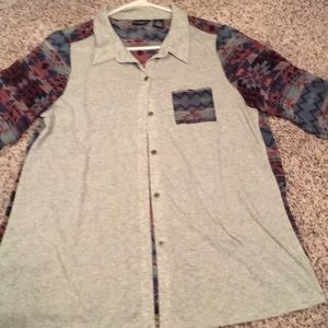 Sheer flannel shirt